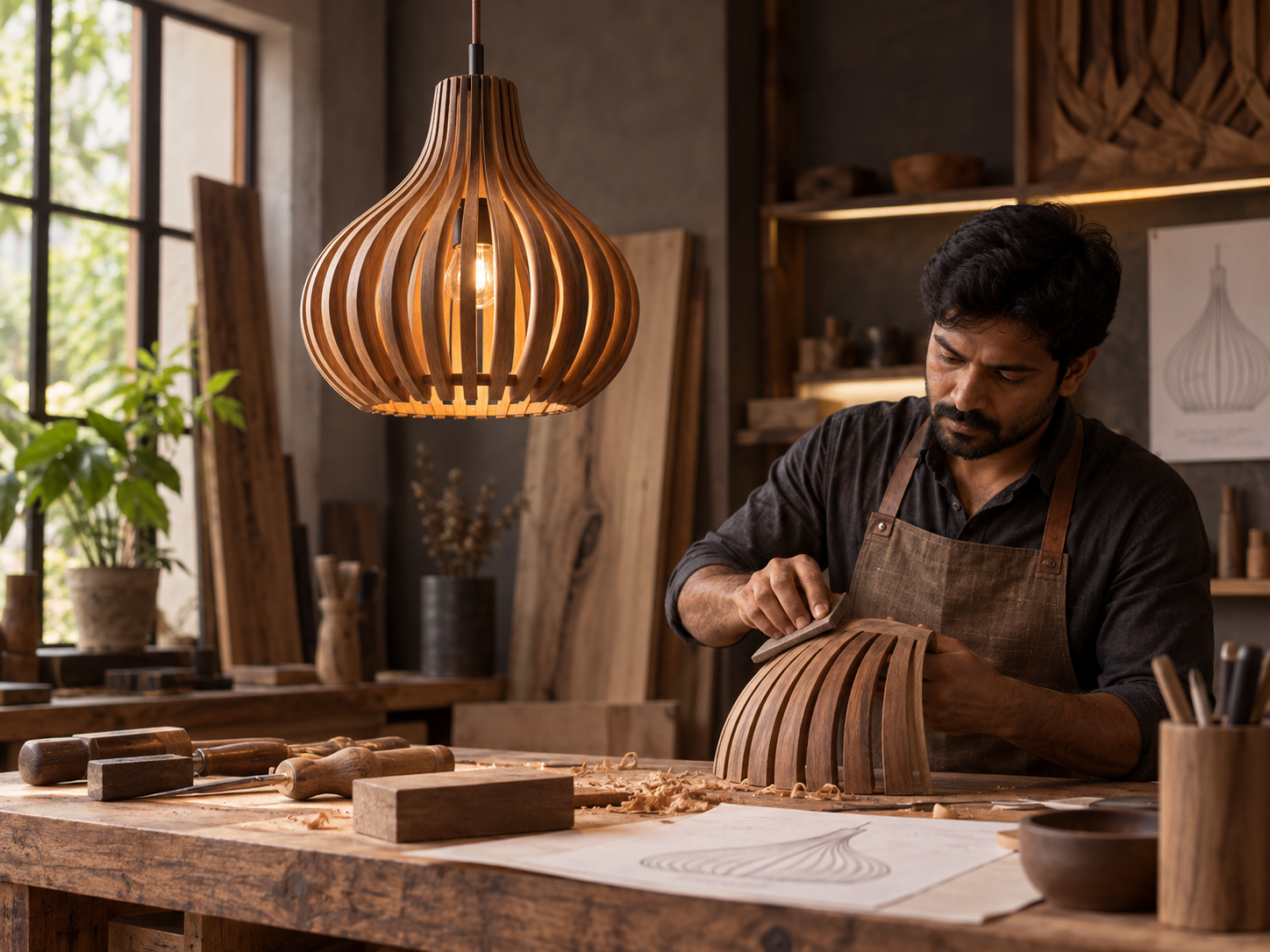 Customized wooden lights